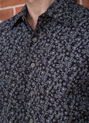 Черная кэжуал рубашка с цветами Ager