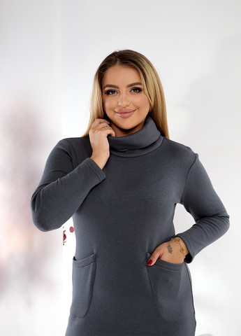 Темно-серое кэжуал платье платье-водолазка Demma однотонное