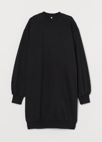 Чорна кежуал плаття, сукня сукня-світшот H&M однотонна