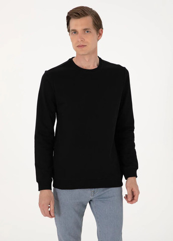 Черный свитшот Pierre Cardin однотонный без декора (366422661)