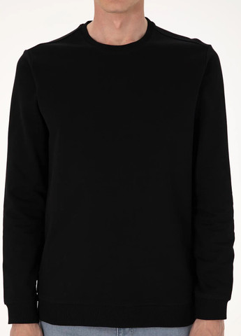 Черный свитшот Pierre Cardin однотонный без декора (366422661)