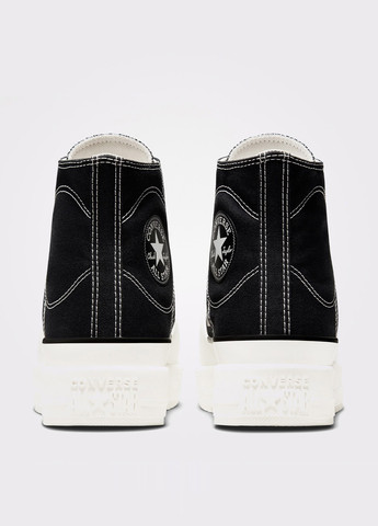 Черно-белые кеды Converse CHUCK TAYLOR ALL STAR CONSTRUCT люверсы, с белой подошвой, с логотипом