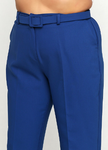 Костюм блуза, штани, пояс) Dawn Line брючний квітковий синій діловий поліестер
