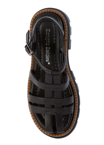 Черные босоножки Bengzo Baldini с ремешком плетение