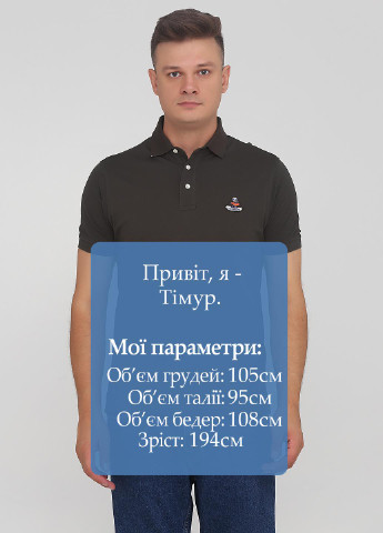Оливковая (хаки) футболка-поло для мужчин Faconnable однотонная