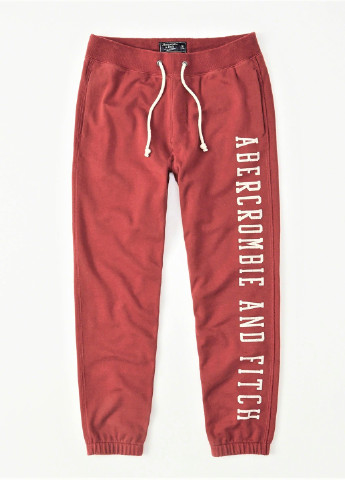 Красные спортивные демисезонные со средней талией брюки Abercrombie & Fitch