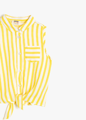 Блуза KOTON смужка жовта кежуал віскоза