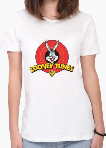 Футболка жіноча Багз Банні Луні Тюнз (Bugs Bunny Looney Tunes) Білий (8976-2873) XXL MobiPrint - (228336184)