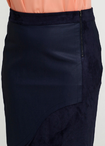 Темно-синяя кэжуал однотонная юбка Adia Fashion мини
