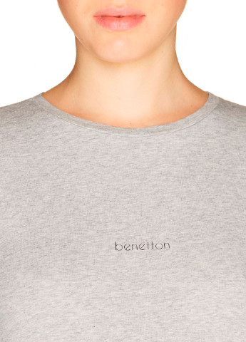 Серый демисезонный кэжуал лонгслив United Colors of Benetton меланж