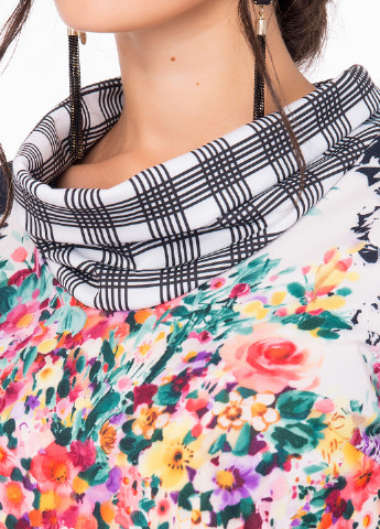Комбинированное кэжуал платье а-силуэт Iren Klairie с цветочным принтом
