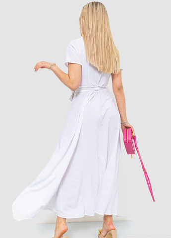 Белое кэжуал платье на запах Ager в горошек