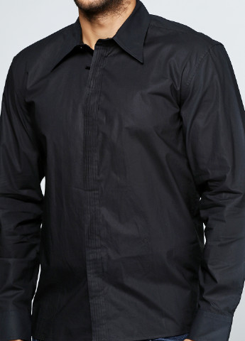 Черная кэжуал рубашка однотонная Richmond
