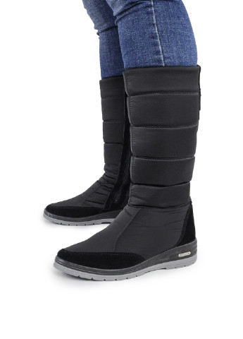 Жіночі чоботи дутики зимові на хутрі чорні 1478019206 Dago Style однотонні чорні кежуали