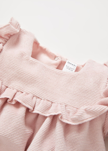 Світло-рожевий демісезонний комплект (сукня, труси, шапка) DeFacto