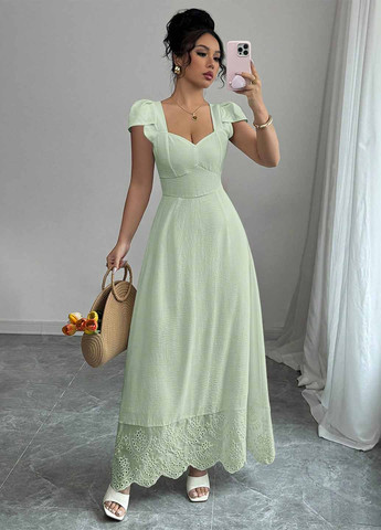 Мятное вечернее платье в стиле ампир SHEIN однотонное