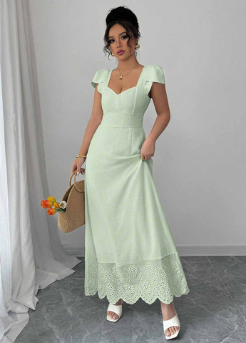 Мятное вечернее платье в стиле ампир SHEIN однотонное