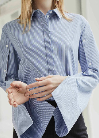 Голубой кэжуал рубашка в полоску Vero Moda