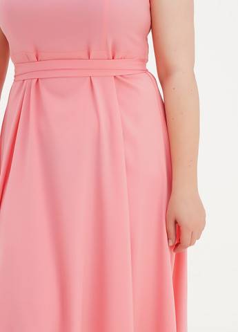 Розовое коктейльное платье клеш Alissia Rey однотонное