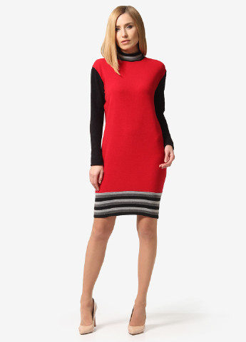 Красное кэжуал платье платье-свитер Lada Lucci однотонное