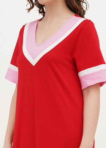 Красное кэжуал платье а-силуэт Monki колор блок