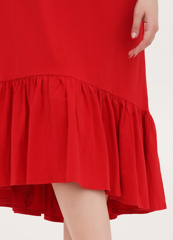 Красное кэжуал платье а-силуэт Monki колор блок