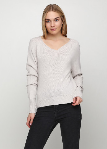 Светло-серый демисезонный пуловер пуловер No Brand