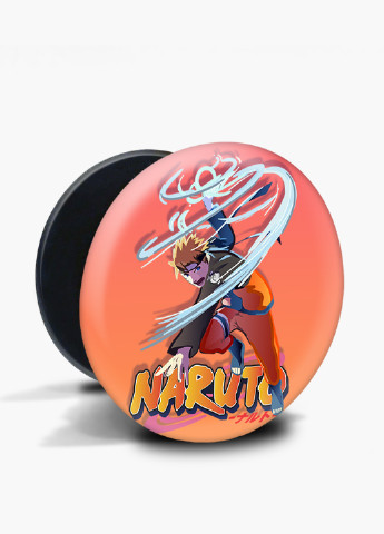 Попсокет (Popsockets) держатель для смартфона Наруто Узумаки (Naruto Uzumaki) (8754-2814) Черный MobiPrint (221548607)