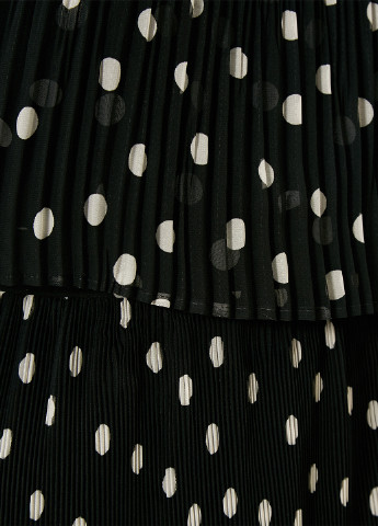 Черное кэжуал платье плиссированное KOTON в горошек