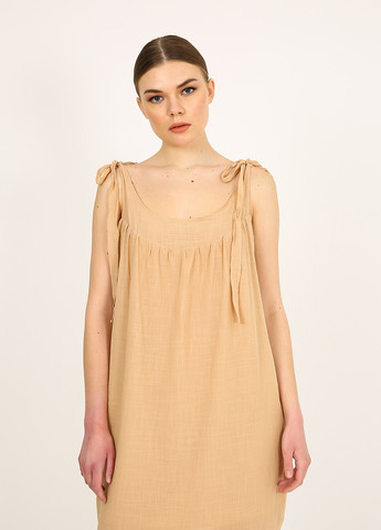 Песочное кэжуал платье Vicolo однотонное