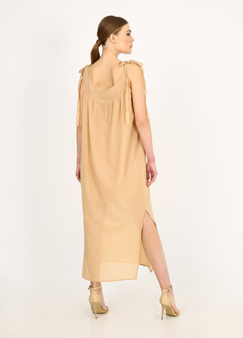 Песочное кэжуал платье Vicolo однотонное