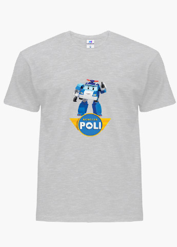 Светло-серая демисезонная футболка детская робокар поли (robocar poli)(9224-1620) MobiPrint