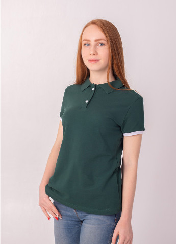 Темно-зеленая женская футболка-футболка поло женская TvoePolo однотонная