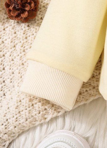 SHEIN світшот напис кремовий кежуал трикотаж, поліестер