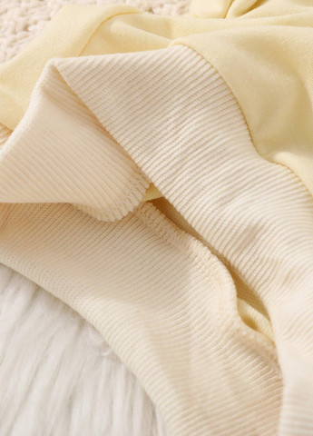 SHEIN світшот напис кремовий кежуал трикотаж, поліестер