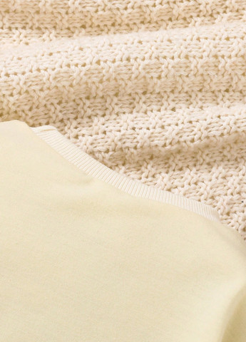 SHEIN світшот напис кремовий кежуал трикотаж, поліестер