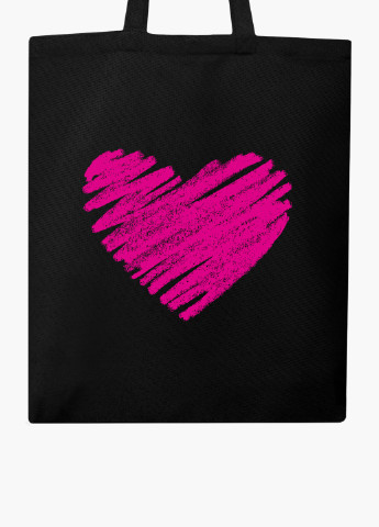 Еко сумка шоппер черная Сердце (Heart) на молнии (9227-2835-BKZ) MobiPrint (236265320)