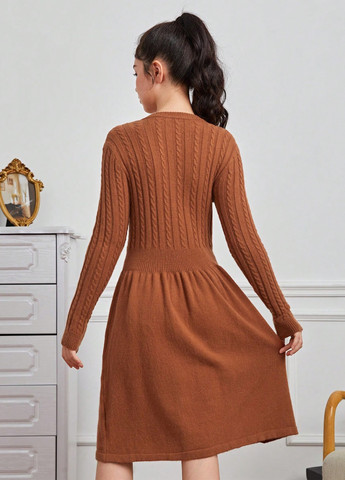 Коричневое платье SHEIN (329533320)