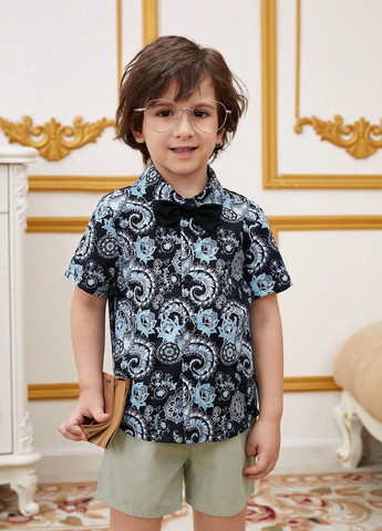 Комбинированный летний комплект (рубашка, шорты) SHEIN