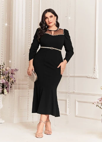 Чорна вечірня сукня SHEIN однотонна
