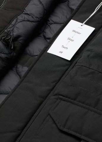 Черная зимняя куртка H&M