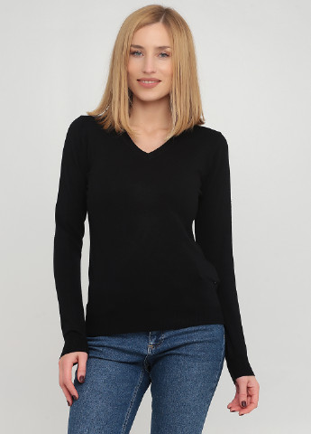Черный демисезонный пуловер пуловер Moni&co