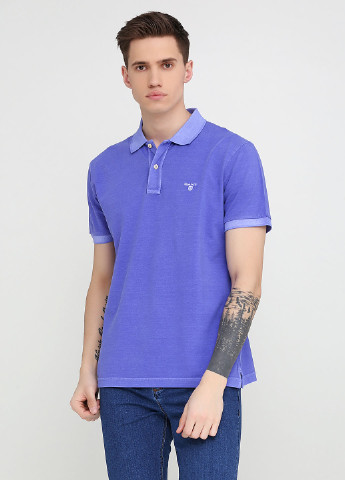 Сиреневая футболка-поло для мужчин Gant однотонная