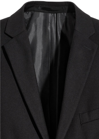 Піджак H&M однотонний чорний кежуал поліестер