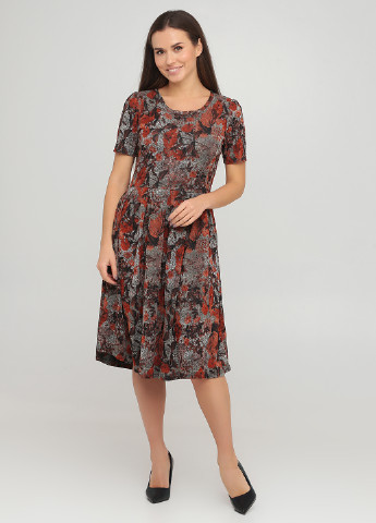 Комбинированное кэжуал платье клеш LuLaRoe с цветочным принтом