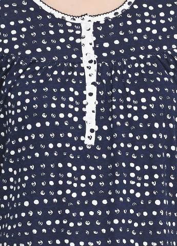 Ночная рубашка Brandtex Collection горошек тёмно-синяя домашняя