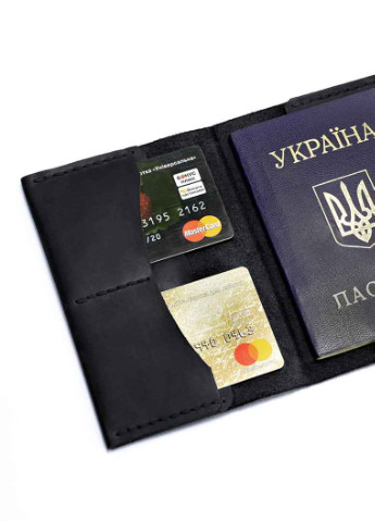 Обложка для паспорта и документов (докхолдер) Герб Украины - Чёрный (nas150201-UA) Anchor Stuff cover plus (252315997)