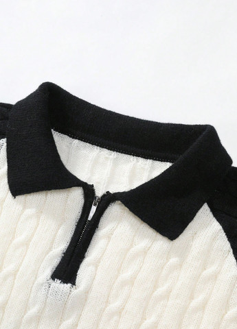 Чорно-білий демісезонний светр SHEIN