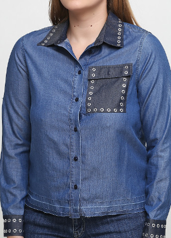 Синяя джинсовая рубашка однотонная Liu Jo с длинным рукавом