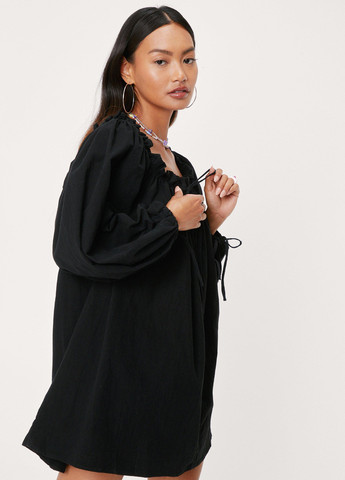 Черное кэжуал платье оверсайз Nasty Gal однотонное